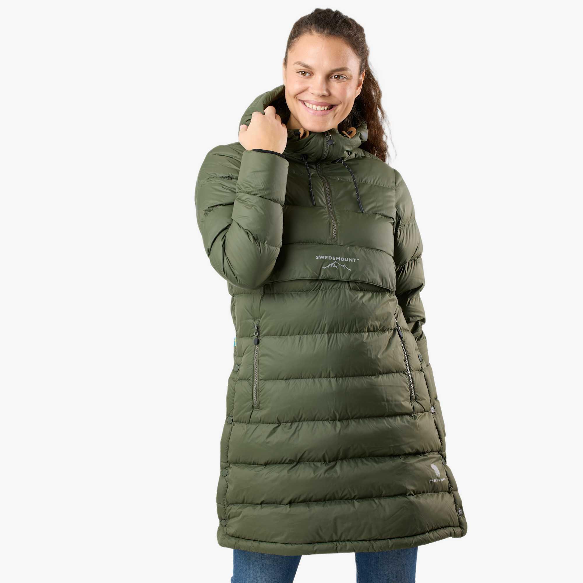 anorak-femme-566pup-1.jpg Doudoune randonnée femme coupe vent respirante Östersund Anorak Long – Image 1