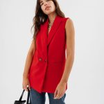 Veste blazer sans manches femme rouge | GEMO