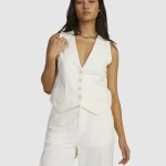 Beats Linen Veste tailleur sans manches Beige Femme | RVCA