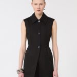 Blazer sans manches ajusté en gabardine NOIR