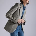 Veste cintrée en velours gris