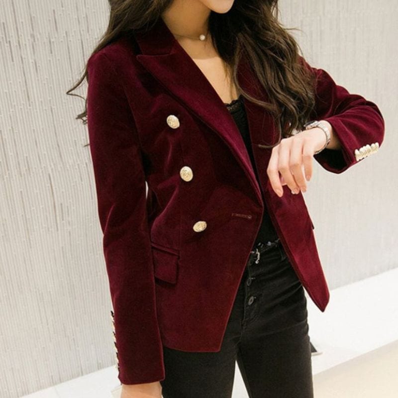 blazer-velours-femme-635wbl-1.jpg Veste Blazer Velours Femme – Image 1