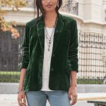 Femme Blazer en Velours Côtelé à Manches Longues OL Bureau Affaires Jackets Élégant Cardigan Blouson Jacket Veste De Costume à Revers avec Bouton ...