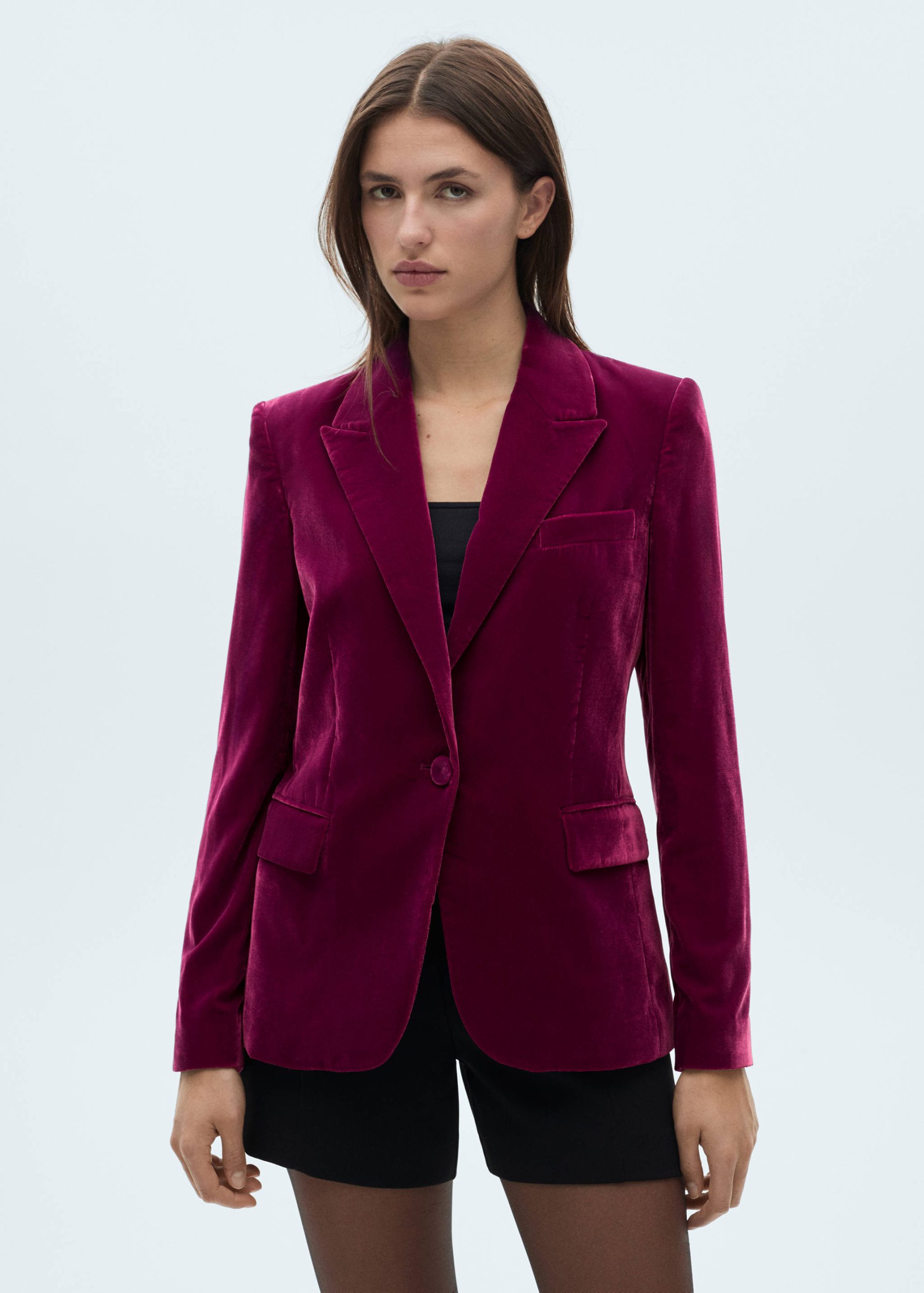 blazer-velours-femme-906vsn-1.jpg Blazer velours structuré – Image 1