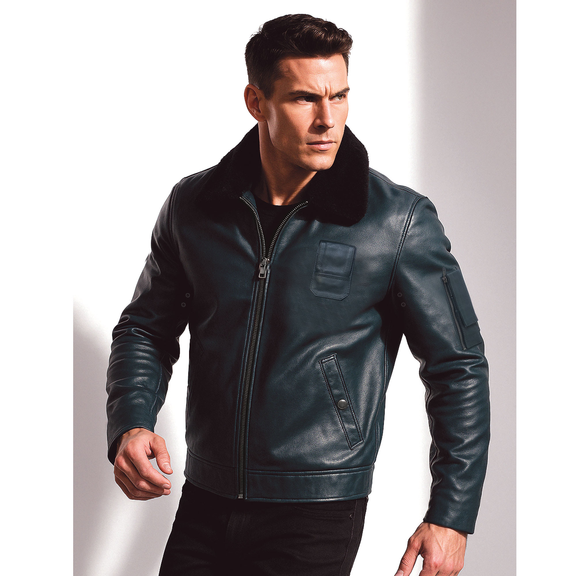 blouson-cuir-291jeh-1.jpg Blouson pilote en cuir 36 A 60 L 52/54 – Image 1