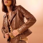 Blouson perfecto en cuir , marron RODIER