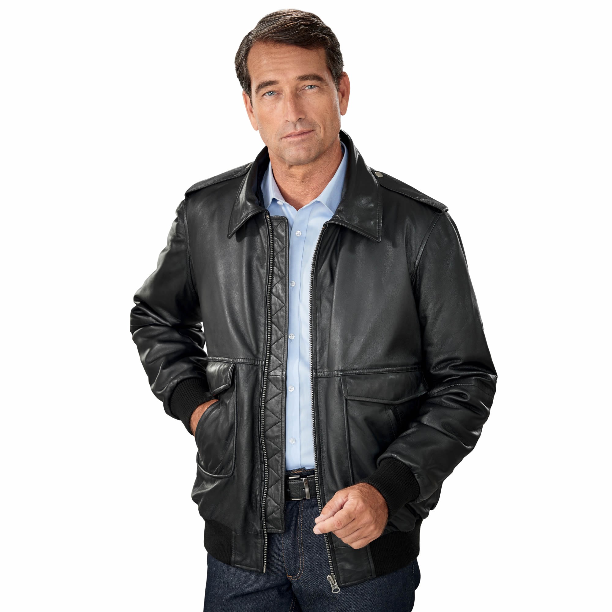 blouson-en-cuir-homme-421ojd-1.jpg Blouson Cuir Aviateur – Image 1