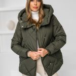 Femme Blouson d'hiver matelassée à capuche Khaki Bolf 5M3175