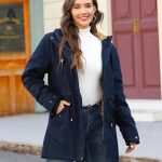 Vancavoo Parka Femme Hiver à Capuche Doublée Chaud Manteau | Blouson Veste Taille Ajustable, Poignets Côtelés, Fermeture Zippée et Boutonnée, Poches Latérales en Biais,Bleu marine,S : Amazon.fr: Mode