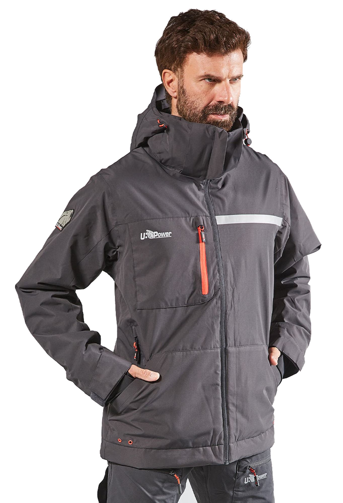blouson-hiver-homme-631fma-1.jpg Blouson travail homme hiver Wink gris – Image 1