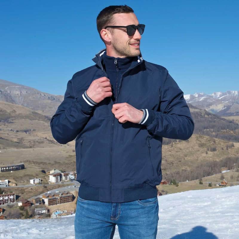 blouson-hiver-homme-733mwh-1.jpg Blouson pour homme mi saison Fermeture zip Col montant – Image 1