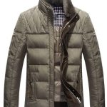 Blouson hiver homme matelassé avec col fourrure épaisse