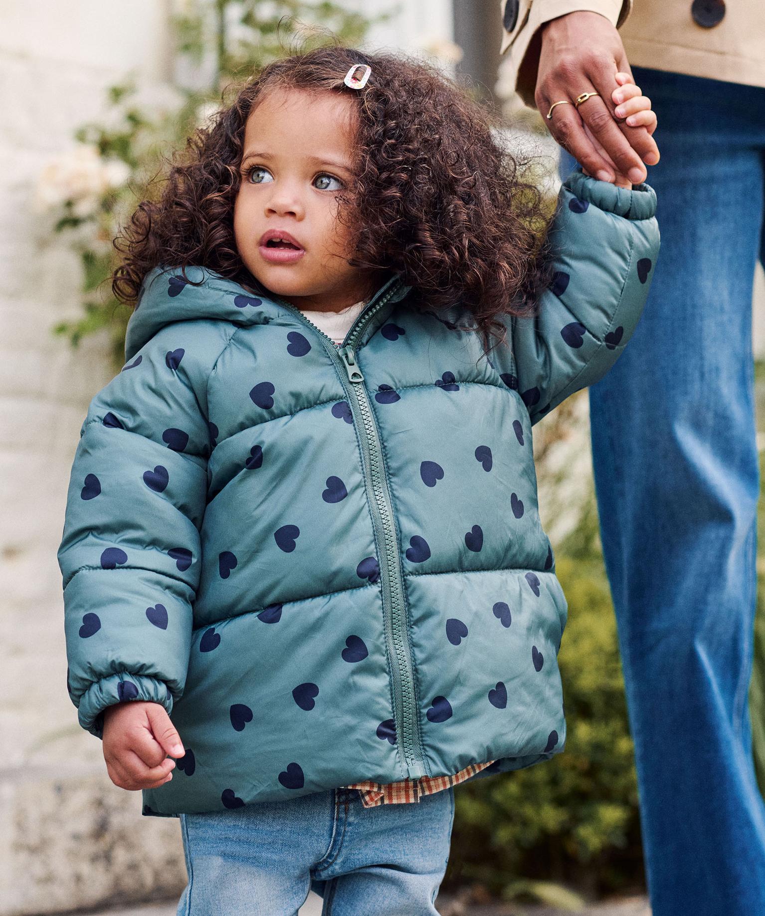 doudoune-bebe-972ycd-1.jpg Doudoune matelassée à motifs bébé fille vert | GEMO – Image 1