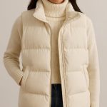 Doudoune sans manche beige femme