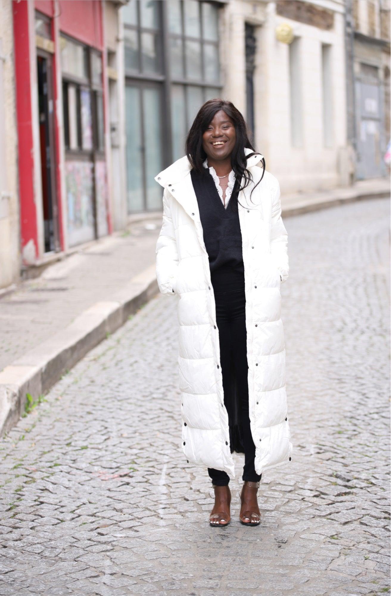 doudoune-blanche-femme-569nwu-1.jpg Doudoune longue blanc cassé XS / Blanc – Image 1