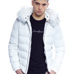 Veste Doudoune Blanche Doudoune A Fourrure Homme Doudoune Blanche Capuche Fourrure Homme Parka Doudoune Avec