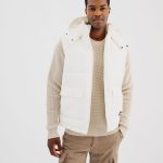 Doudoune sans manches à capuche doublée polaire homme blanc | GEMO
