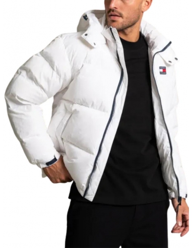 doudoune-blanche-homme-978tut-1.jpg Doudoune Homme Tommy Jeans Alaska Blanc Pallas cuir – Image 1