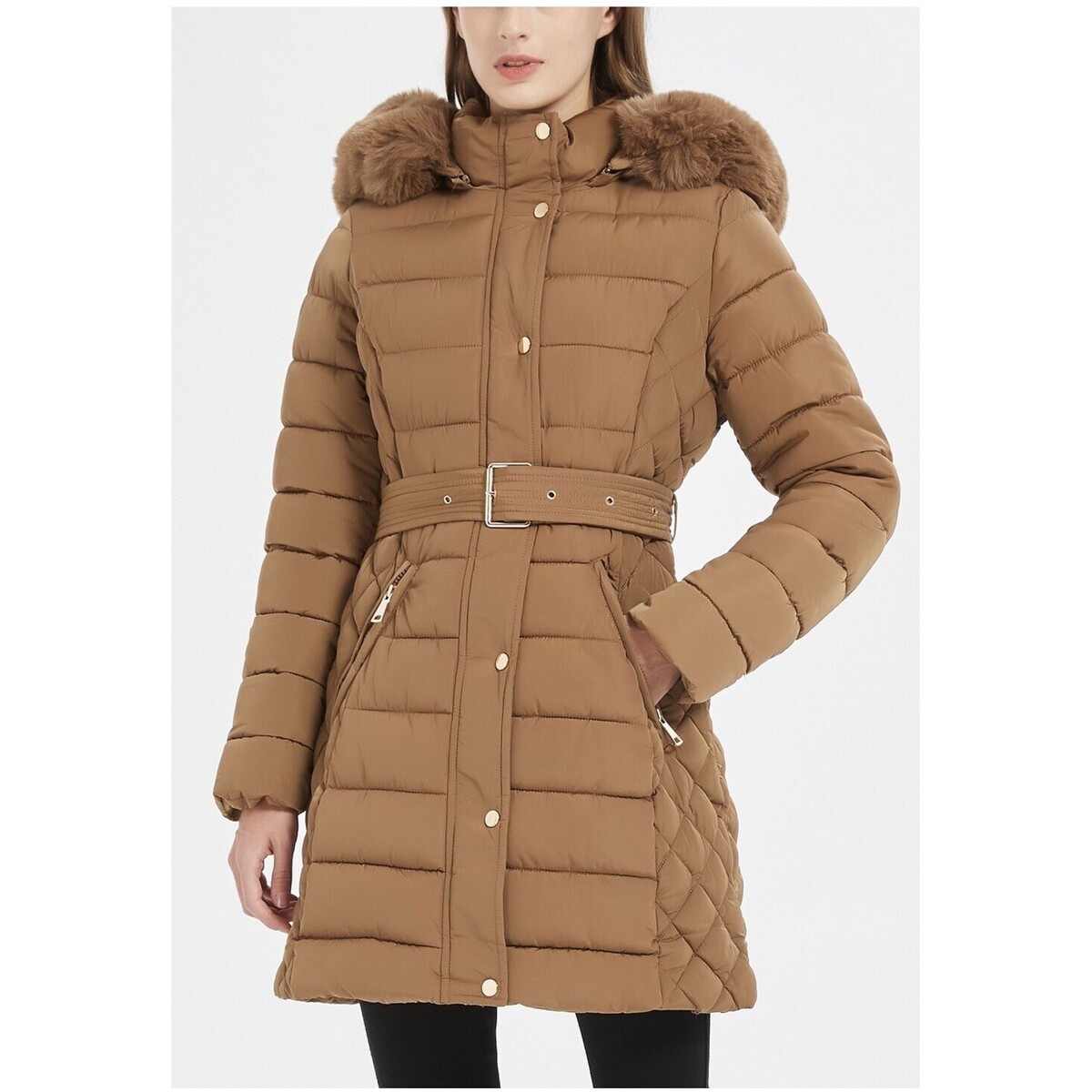 doudoune-femme-mi-longue-182ozh-1.jpg Doudoune Mi Longue F, Marron XXL – Image 1