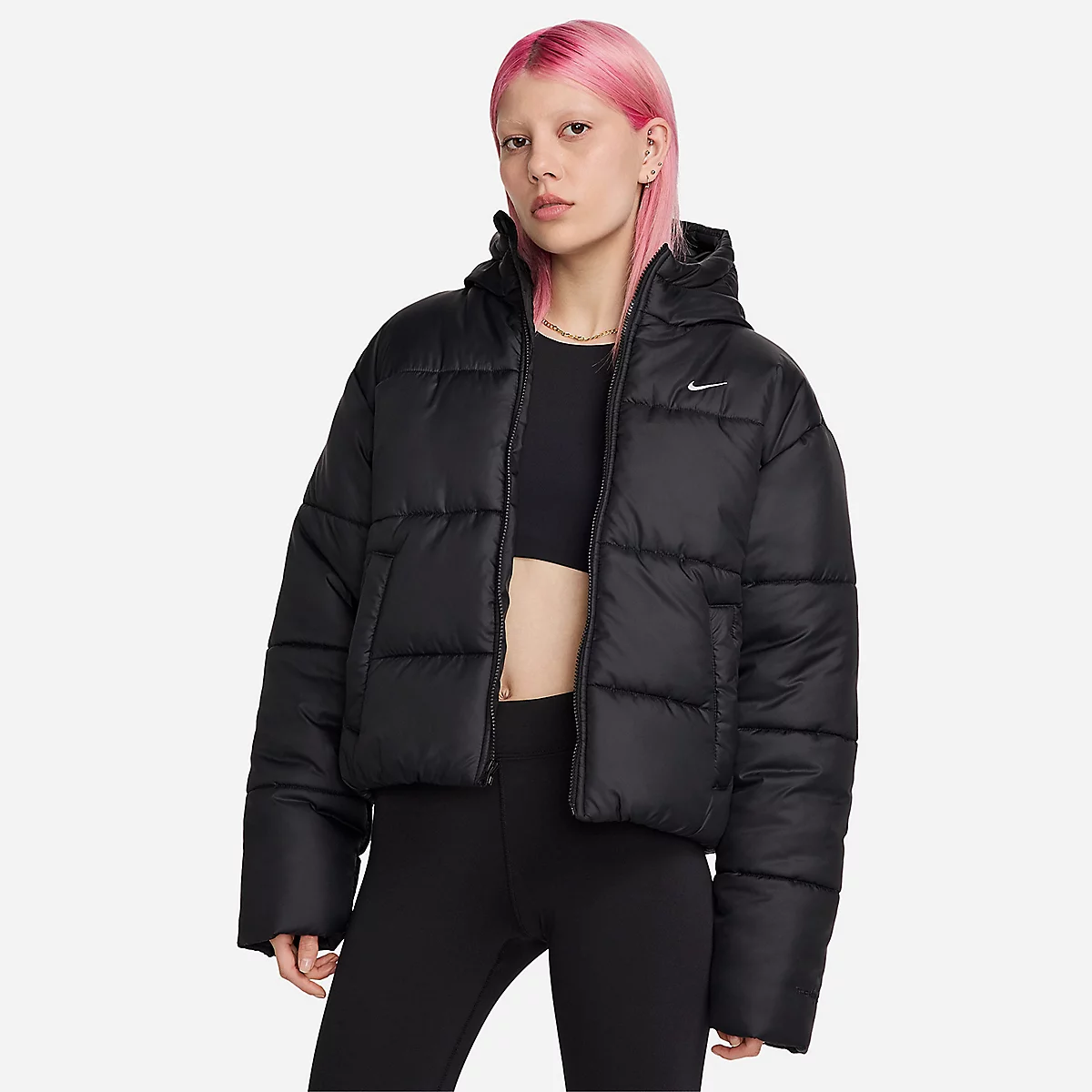 doudoune-femme-noir-006vqf.webp Doudoune femme Sportswear Classic Puffer NIKE – Image 1