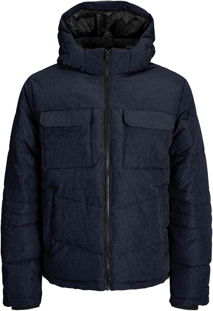 doudoune-jack-and-jones-259siu-1.jpg JACK & JONES Jjbuild Puffer Jacket Veste Tampon, Bleu Marine/détails : chiné, M Homme : Amazon.fr: Mode – Image 1