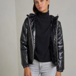 Doudoune matelassée noire brillante femme | Veste hiver Attrait Paris – Le Petit Placard