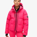 Doudoune de ski droite à capucherose hyper flashy pour Femme | Superdry FR