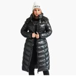 Manteau ski femme doudoune longue noire Opti Ski