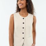 Gilet de costume sans manches uni Gris
