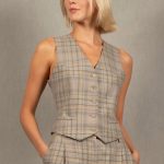 Gilet Costume Tailleur Femme Carreau en Laine Conception My tailor is Joh Marques de France