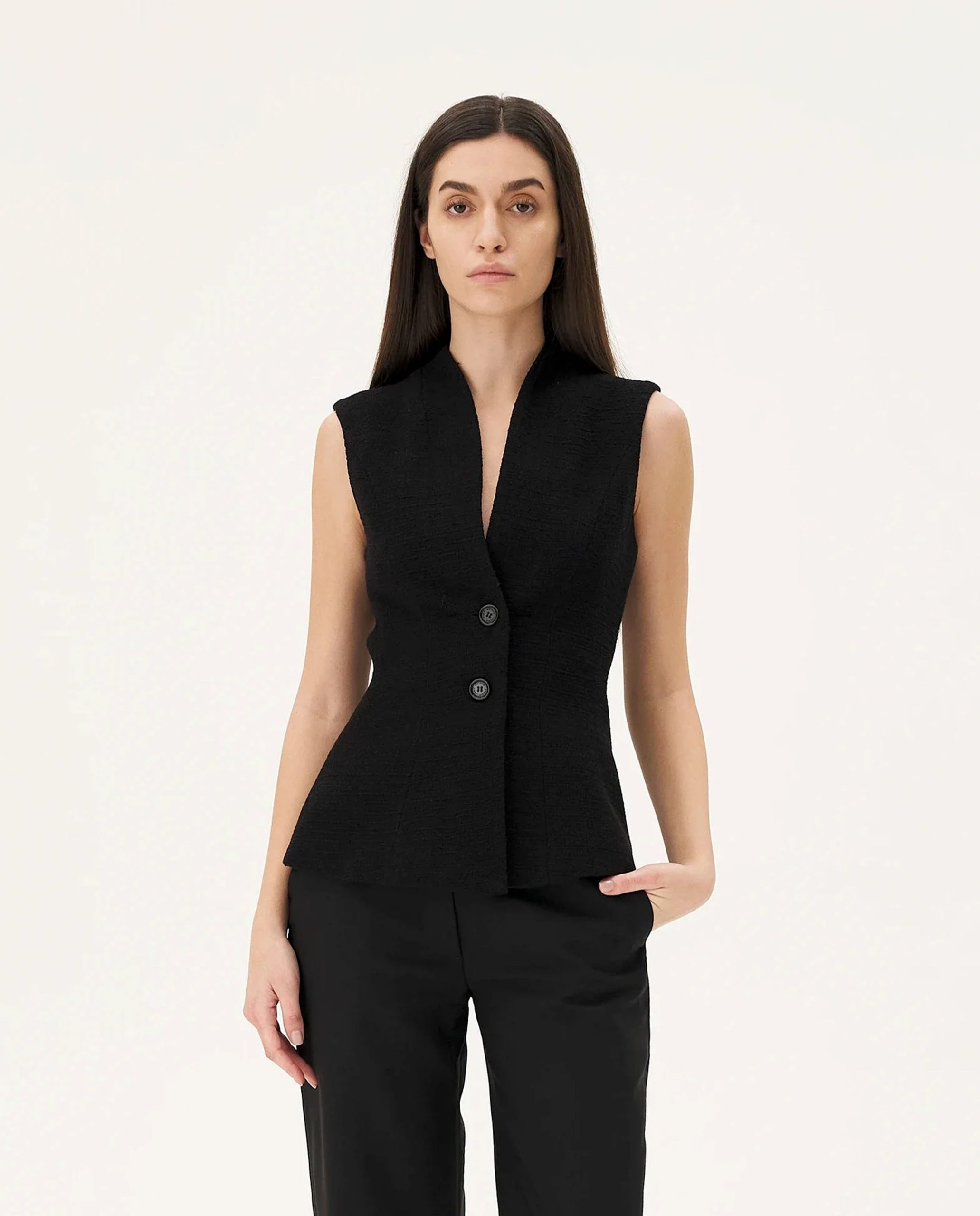 gilet-de-costume-femme-723pfg-1.jpg Gilet de tailleur en coton upcyclé – Image 1