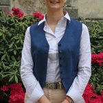 Gilet tailleur tweed femme bleu encre