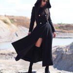 Elegant Black Wool Hooded Coat – Long Winter Overcoat for Women, Full Length Double Breasted Trench coat , Vacation Coat Etsy France