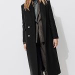 Manteau long en laine Femme Noir