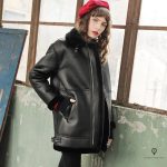 Blouson Aviateur Femme Similicuir Noir Oversized | Univers Aviation