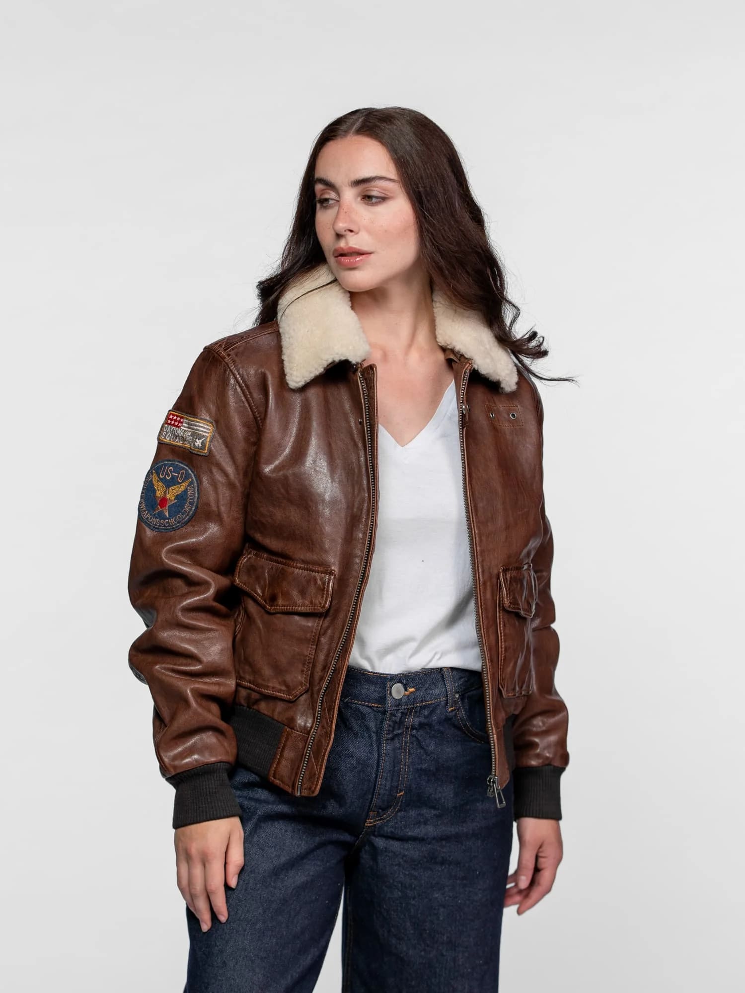 manteau-aviateur-femme-374pmi-1.jpg Air pilot Blouson aviateur cuir femme – Image 1