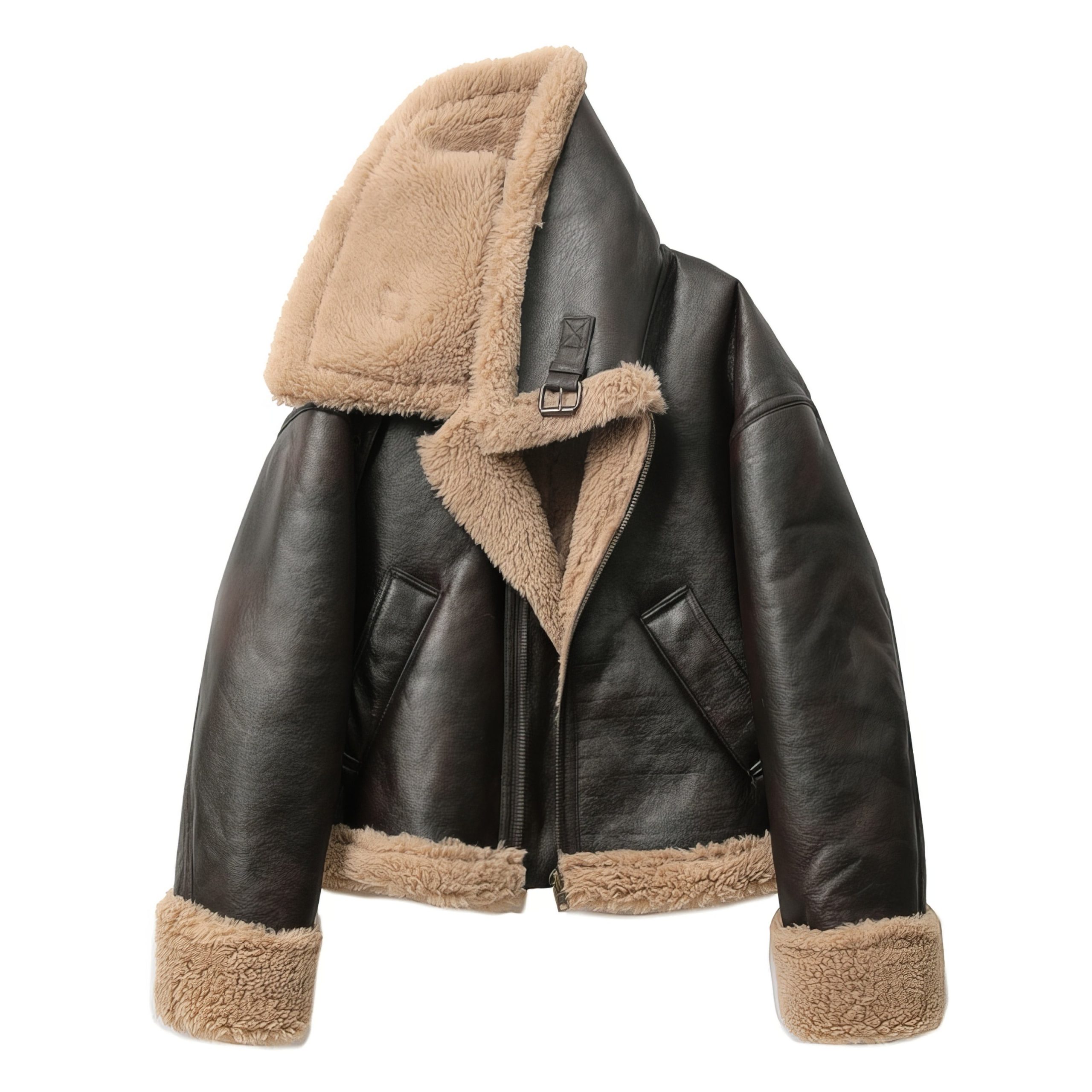 manteau-aviateur-femme-455lng-1.jpg Blouson Marron Aviateur Bombardier Femme | Cuir Aviateur – Image 1