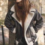 Blouson Aviateur Veste Cuir Femme Avec Fourrure Veste Aviateur Veste Cuir Fourrure Femme Col Fourrure Blouson Aviateur Cuir Femme Veste Simili Cuir Col