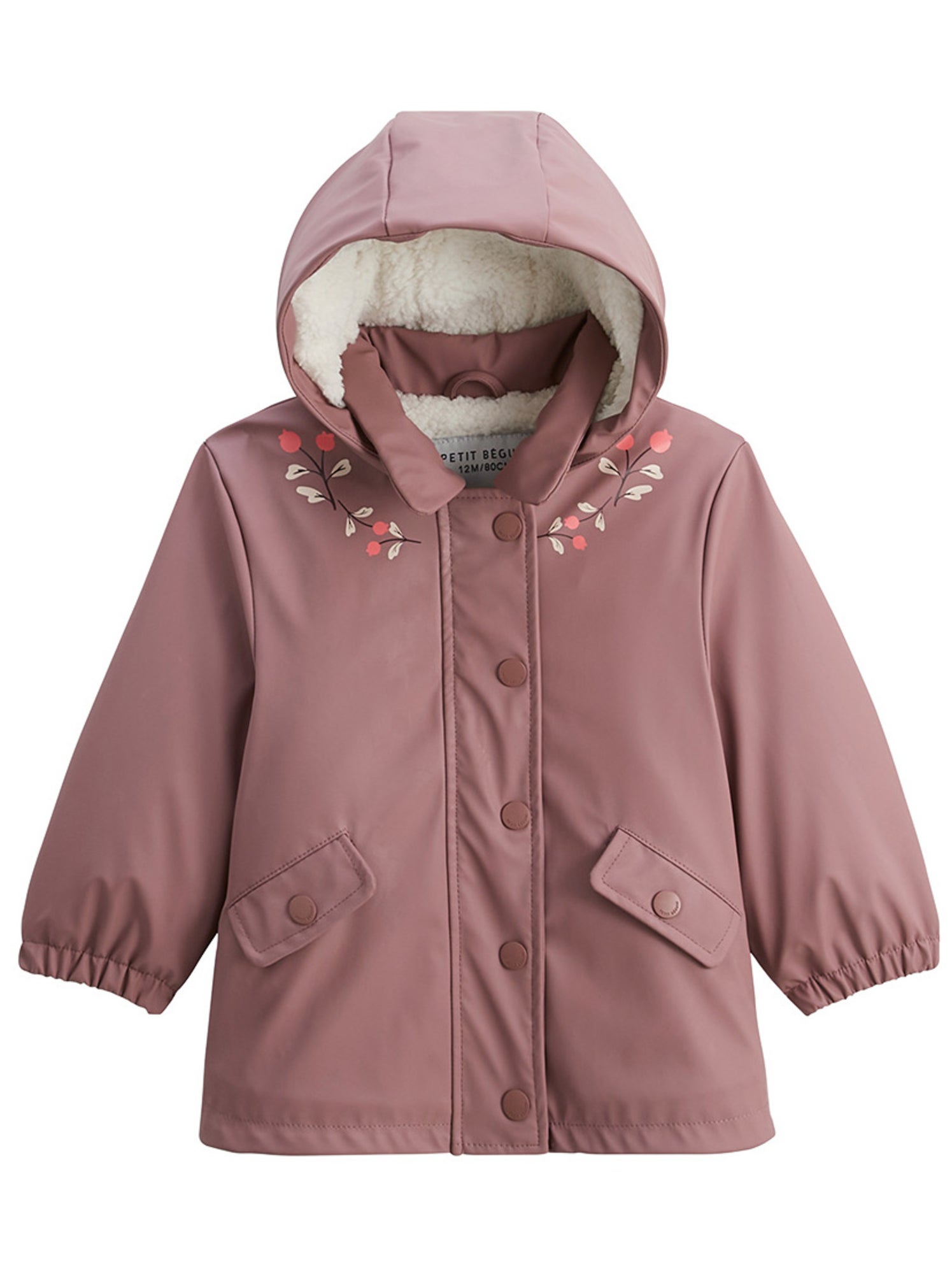 manteau-bebe-756fxo-1.jpg Manteau enfant imperméable doublé sherpa sora Rose – Image 1