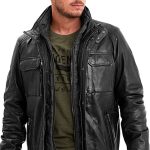Crowell Noir Blouson Cuir Homme Daytona