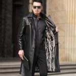 Vsadsau Manteau long en cuir épais pour homme avec ceinture à boutonnage simple, écran, M : Amazon.fr: Mode