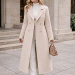 Pardessus en laine mélangée fait main : élégant manteau long beige avec col à revers Etsy France
