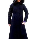 Manteau long pure laine noir doublé avec grande capuche intemporel Etsy France