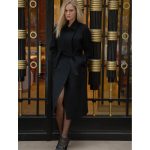 Manteau long ceinturé en cachemire