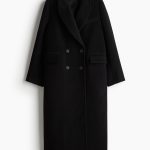 Manteau long en laine mélangée Noir FEMME | H&M FR