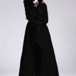 Long manteau gothique femme noir avec capuche sorcière DEVIL FASHION