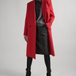 Manteau pardessus en gabardine double rouge
