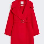 Manteau court en laine ROUGE