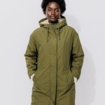 Parka chaude à capuche Femme Kaki