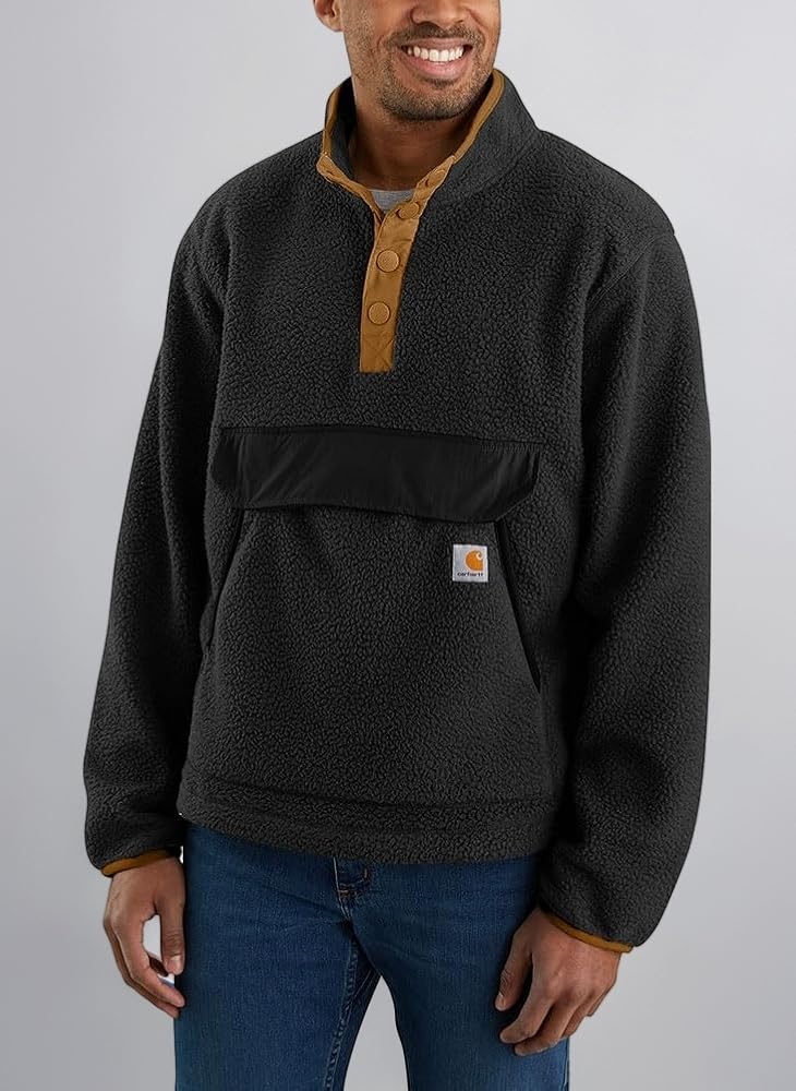 polaire-carhartt-101aex-1.jpg Carhartt Homme RELAXED FIT FLEECE PULLOVER Veste polaire, Black, S : Amazon.fr: Mode – Image 1